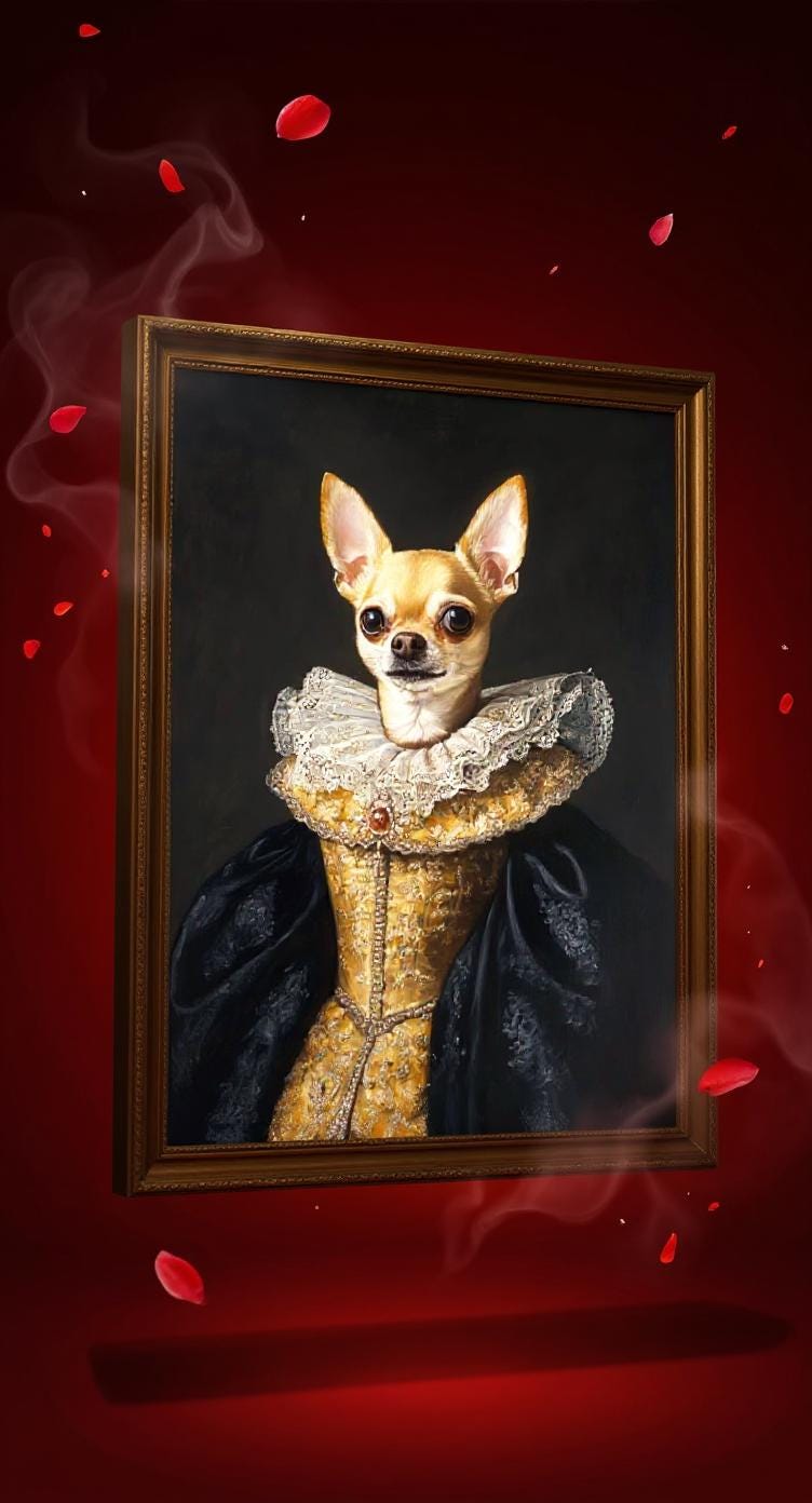 Chihuahua Portrait, Painting, Poster, Puppy, Dog, Gift, Present, Holiday